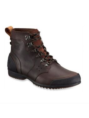 SOREL | Men's Ankeny Mid Hiker Boots  waterproof full-grain leather Brown Sz 10